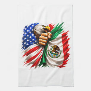 Hispanic Heritage Month USA Mexico Flag Kitchen Towel