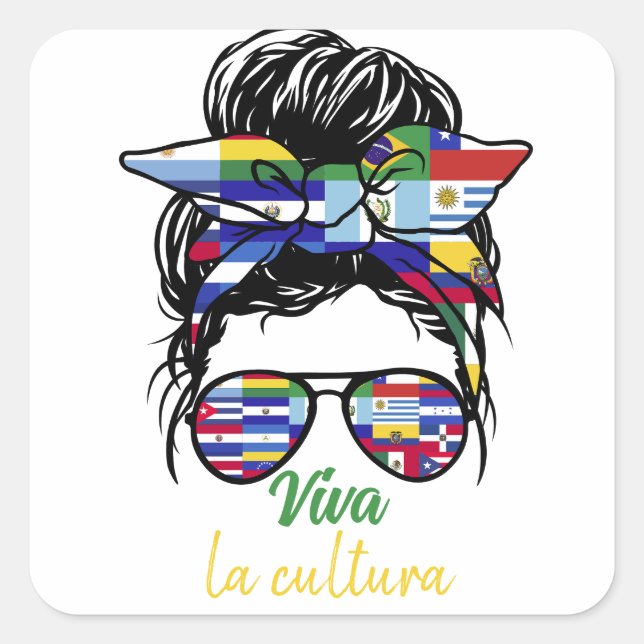 Hispanic Heritage Month, Viva la cultura Square Sticker (Front)