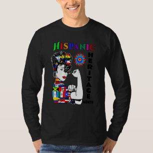 Hispanic Heritage Month Woman Latino Countries Fla T-Shirt