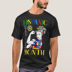 Hispanic Heritage Month Woman Latino Countries Fla T-Shirt