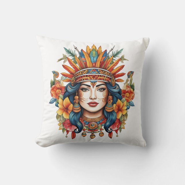 Hispanic Pride, American Spirit. Throw Pillow (Front)