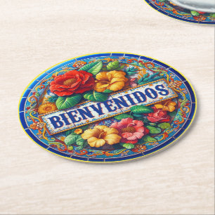 Hispanic Southwest WELCOME  Round Paper Coaster