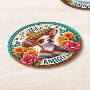 Hispanic Southwest WELCOME  Round Paper Coaster