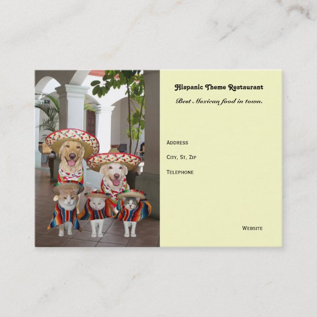 Hispanic Theme Business Business Card (Front)