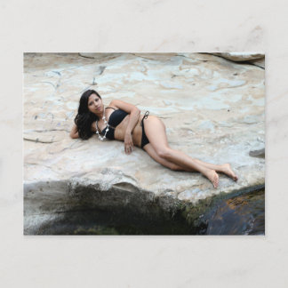 Hispanic Woman Waterfall Postcard