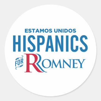 Hispanics for Romney Classic Round Sticker