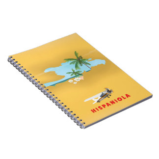 Hispaniola Map illustrated print. Notebook