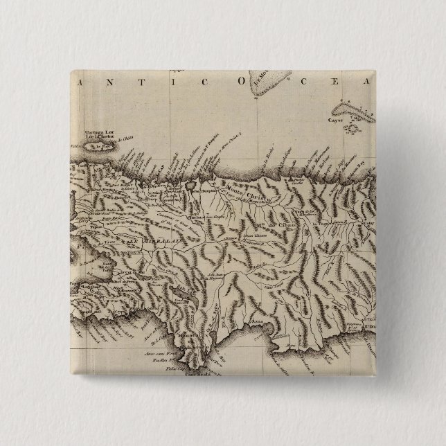 Hispaniola, St Domingo 2 Inch Square Button (Front)