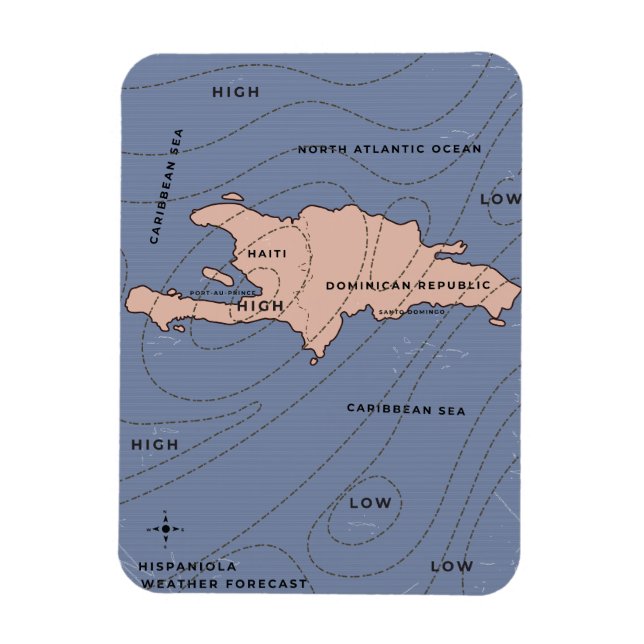 Hispaniola Weather map Magnet (Vertical)