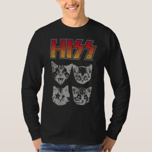 Hiss Cat Cats Kittens Rock Music Cat Hiss 1 T-Shirt