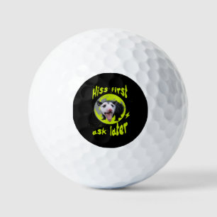 Hiss First Ask Later Funny Opossum Humour Golf Balls