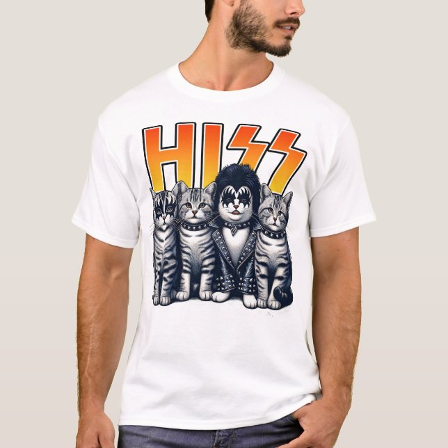Hiss Funny Cat T-Shirt (Front)