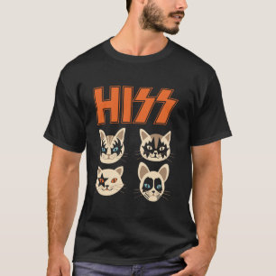Hiss Funny Cats Kittens Rock Rockin Long Sleeve T  T-Shirt