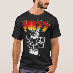 HISS Funny Cute Cat Mom Kitten Cats Lover Rock Gif T-Shirt