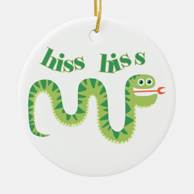 Hiss Hiss Snake Ceramic Ornament (Front)