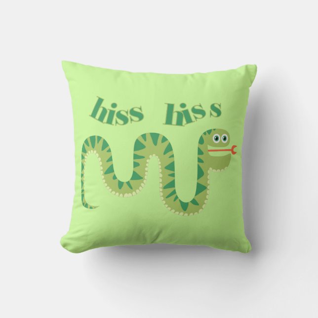 Hiss Hiss Snake Throw Pillow (Front)