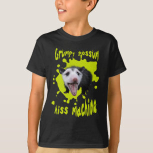 Hiss Machine Funny Grumpy Opossum Feral Humour T-Shirt