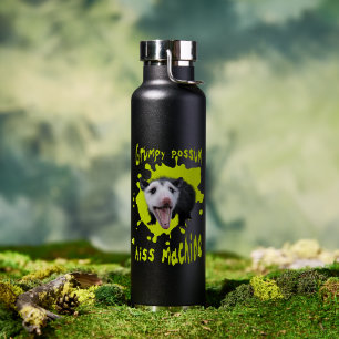 Hiss Machine Funny Grumpy Opossum Feral Humour Water Bottle