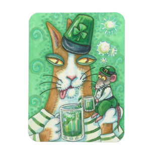 Hiss N' Fitz Cat And Rat ST. PATRICK'S DAY MAGNET