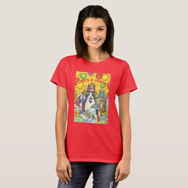 Hiss N' Fitz CAT PARTY BASIC T-SHIRT Customize (Front Full)