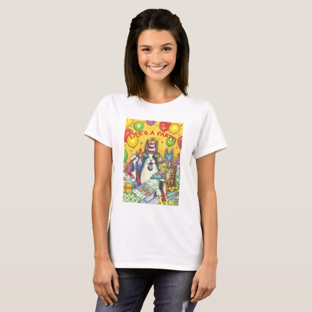 Hiss N' Fitz CAT PARTY BASIC T-SHIRT Customize (Front Full)