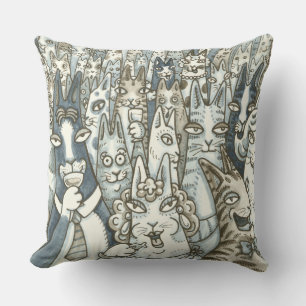 Hiss N' Fitz CAT PARTY THROW PILLOW