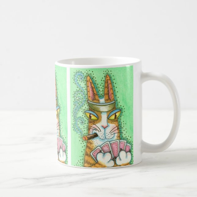 Hiss N' Fitz CAT POKER FACE MUG *Customize (Right)