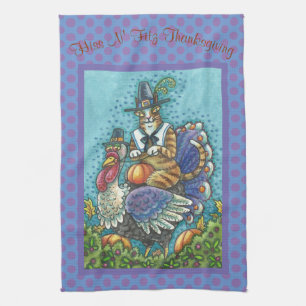 HISS N' FITZ CAT, THANKSGIVING KITCHEN TOWEL