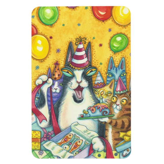 Hiss N' Fitz Cats BIG BIRTHDAY MAGNET *Customize (Vertical)