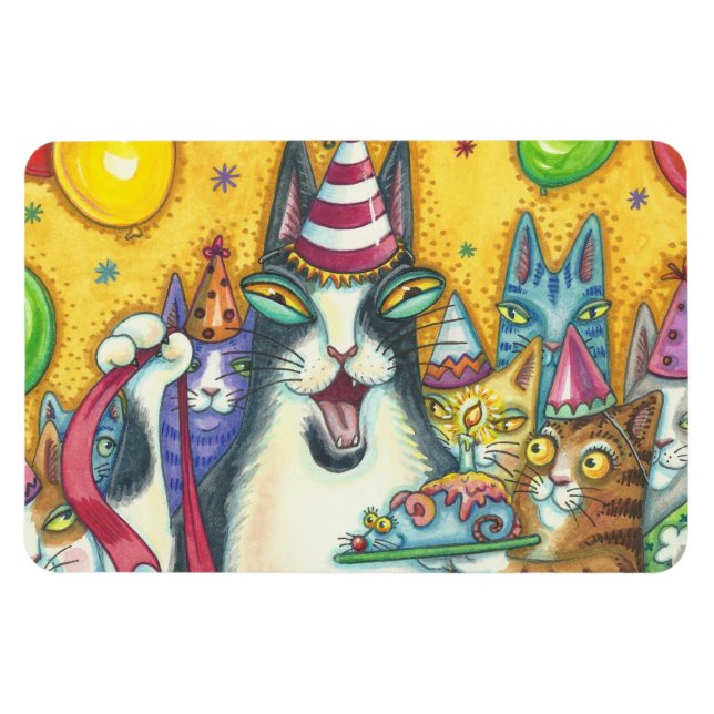 Hiss N' Fitz Cats BIG BIRTHDAY MAGNET *Customize (Horizontal)