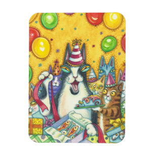Hiss N' Fitz Cats BIRTHDAY MAGNET *Customize