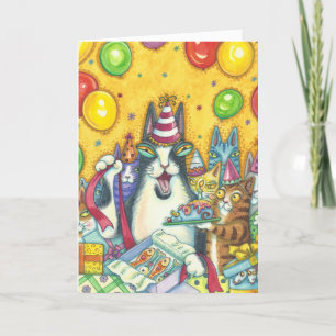 Hiss N' Fitz Cats HAPPY BIRTHDAY CARD Large