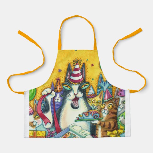 HISS N' FITZ CATS, KITTENS, MICE, FUNNY BIRTHDAY APRON (Front)