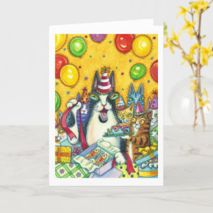 HISS N' FITZ CATS, KITTENS, MICE, FUNNY BIRTHDAY CARD