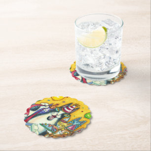 HISS N' FITZ CATS, KITTENS, MICE, FUNNY BIRTHDAY PAPER COASTER