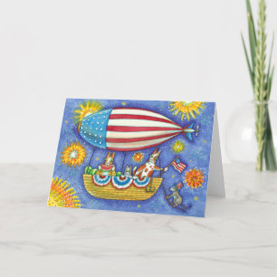 HISS N' FITZ CATS & MOUSE IN 4TH OF JULY ZEPPELIN CARD