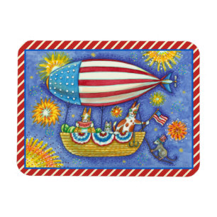 HISS N' FITZ CATS & MOUSE IN 4TH OF JULY ZEPPELIN MAGNET