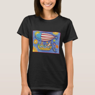 HISS N' FITZ CATS & MOUSE IN 4TH OF JULY ZEPPELIN T-Shirt