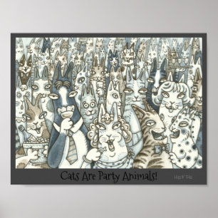 Hiss N' Fitz Cats PARTY ANIMALS POSTER
