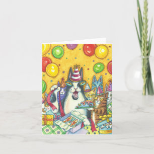 Hiss N'Fitz Cats HEUREUX CARTE DE REMARQUE D'ANNIV