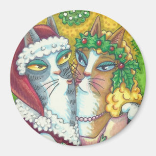 HISS N'FITZ KISSING CATS, PÈRE NOËL CLAWS MAGNET