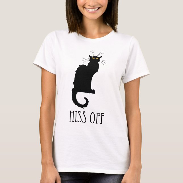 Hiss Off Cat Funny T-Shirt (Front)