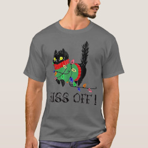 Hiss Off Funny Halloween Black Cat T-Shirt