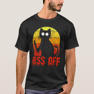 Hiss Off Spooky Gory Cat Knife Bloody T-Shirt