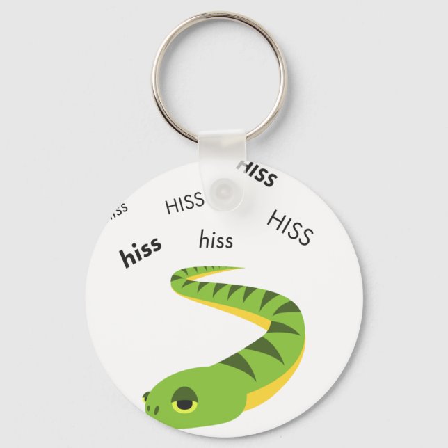 Hiss Snake Cute Emoji Keychain (Front)