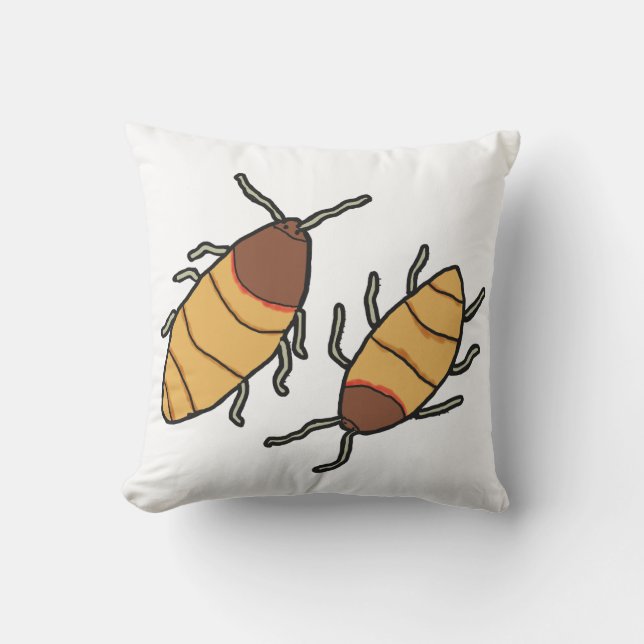 Hissing Cockroach Throw Pillow (Front)