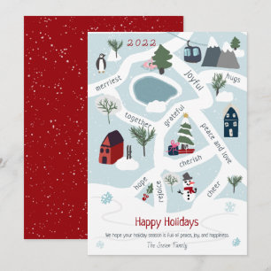 Histoire de cartes de Noël moderne illustrant des 