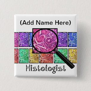 Histologist Gifts Magnified Cells Design 2 Inch Square Button