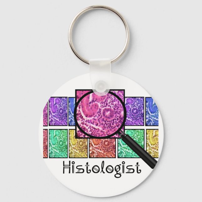 Histologist Gifts Magnified Cells Design Keychain (Front)
