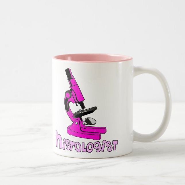 Histologist Gifts Microscope Design Two-Tone Coffee Mug (Right)